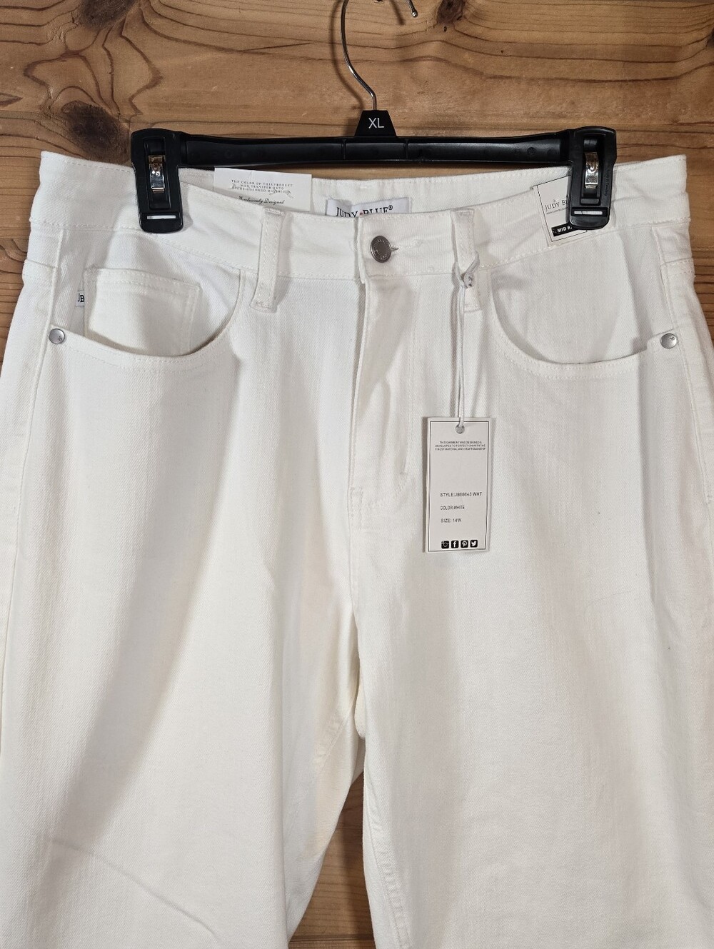 Judy Blue Jeans Womens 14W White Lila Split Hem Bootcut Denim Stretch NWT 32x31 - Picture 1 of 9